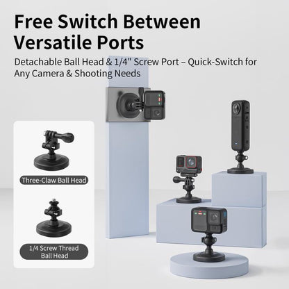 aMagisn AM19 3 In 1 Magnetic Ball Head Mount Camera Strong Magnetic Universal Ball Head Dual Interface - free shipping - PMC Jewellery - Order now!