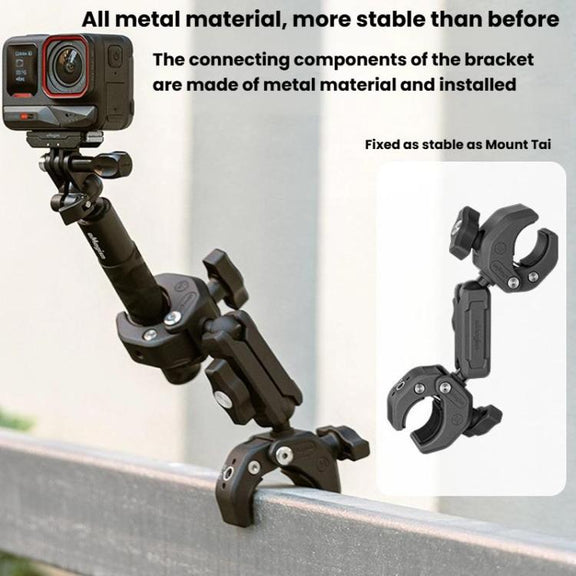 aMagisn HM10 For Insta360, DJI, GoPro Cameras Metal Arm Clamp Holder Cycling Clamp Bracket