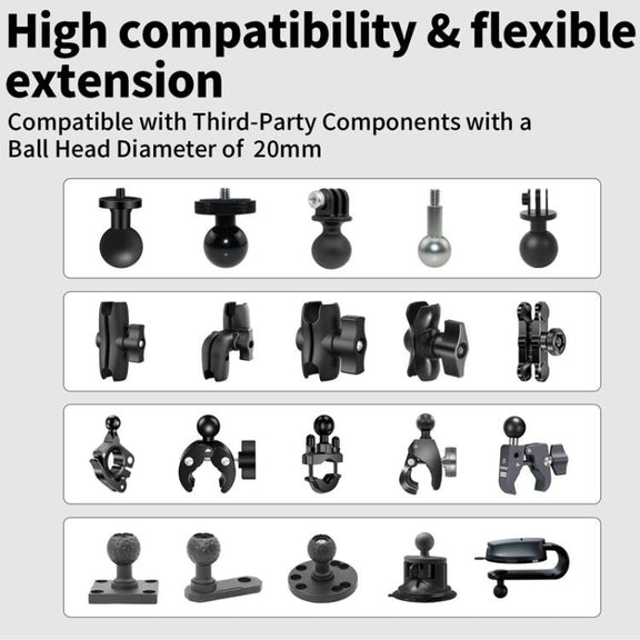 aMagisn HM10 For Insta360, DJI, GoPro Cameras Metal Arm Clamp Holder Cycling Clamp Bracket