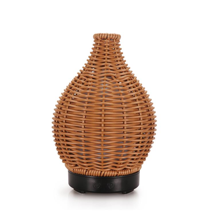5V USB 100ML Hollow Rattan Ultrasonic Humidifier & Aromatherapy Diffuser with 7-Color LED Lights(Black) - free shipping - PMC TechLife - Order now!