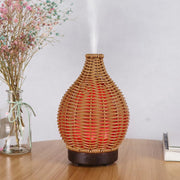 5V USB 100ML Hollow Rattan Ultrasonic Humidifier & Aromatherapy Diffuser with 7-Color LED Lights(White)