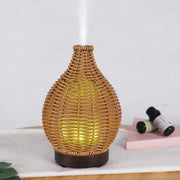 5V USB 100ML Hollow Rattan Ultrasonic Humidifier & Aromatherapy Diffuser with 7-Color LED Lights(White)