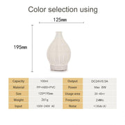 5V USB 100ML Hollow Rattan Ultrasonic Humidifier & Aromatherapy Diffuser with 7-Color LED Lights(White)