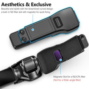 For DJI Osmo Pocket 3 Amazear Protective Case All-in-One Anti-Scratch Cover with Built-in Filter Slot(Black)