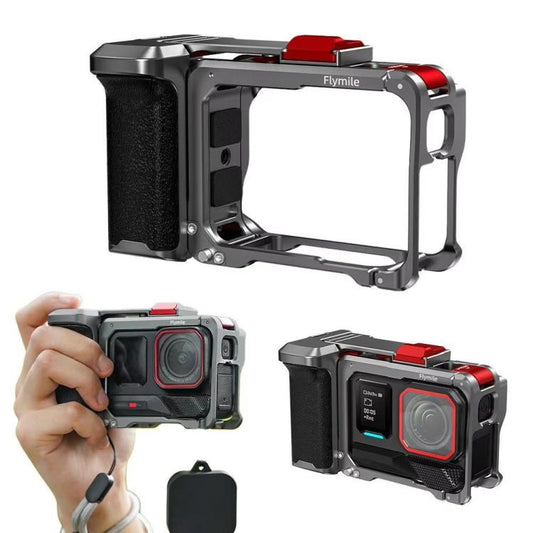 For Insta360 Ace Pro 2 / Ace Pro Flymile Xplorer Grip Kit Street Photography Handle Metal Cage Case(AC2013) - free shipping - PMC Jewellery - Order now!