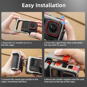 For Insta360 Ace Pro 2 / Ace Pro Flymile Xplorer Grip Kit Street Photography Handle Metal Cage Case(AC2013)