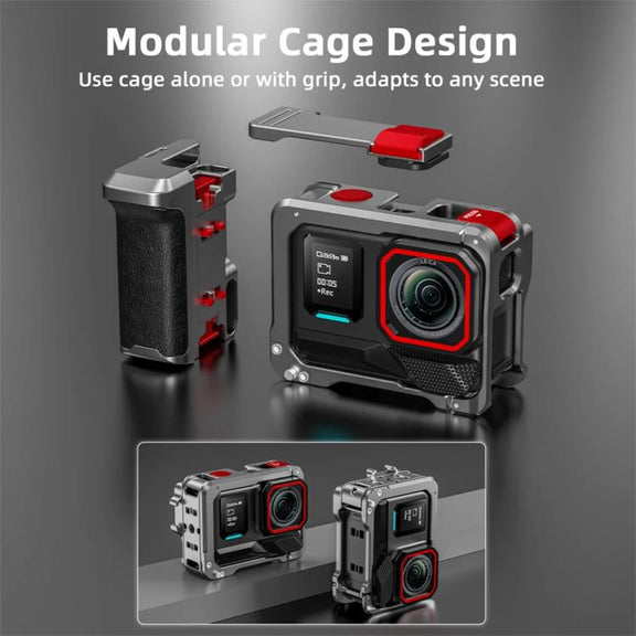 For Insta360 Ace Pro 2 / Ace Pro Flymile Xplorer Grip Kit Street Photography Handle Metal Cage Case(AC2013)