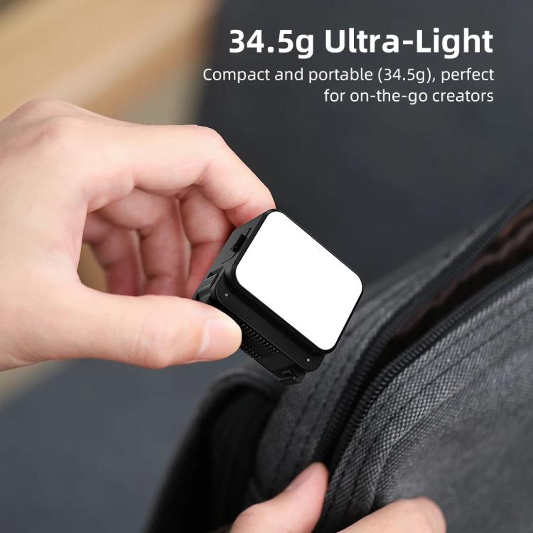 For DJI Action 5 Pro/ Action 4 Flymile 20 LEDs Magnetic Fill Light Rechargeable Video Light 3000K/4440K/8700K Adjustable(Black) - free shipping - PMC Jewellery - Order now!