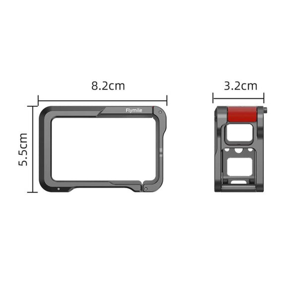 For DJI Action 5 Pro/Action 4/Action 3 Flymile Aluminum Alloy Camera Cage Protective Metal Frame(Metal Color)