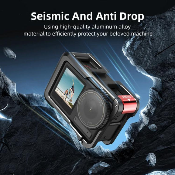 For DJI Action 5 Pro/Action 4/Action 3 Flymile Aluminum Alloy Camera Cage Protective Metal Frame(Metal Color)