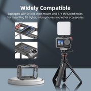 For DJI Action 5 Pro/Action 4/Action 3 Flymile Aluminum Alloy Camera Cage Protective Metal Frame(Metal Color)