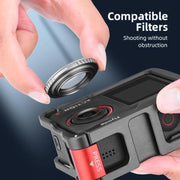 For DJI Action 5 Pro/Action 4/Action 3 Flymile Aluminum Alloy Camera Cage Protective Metal Frame(Metal Color)