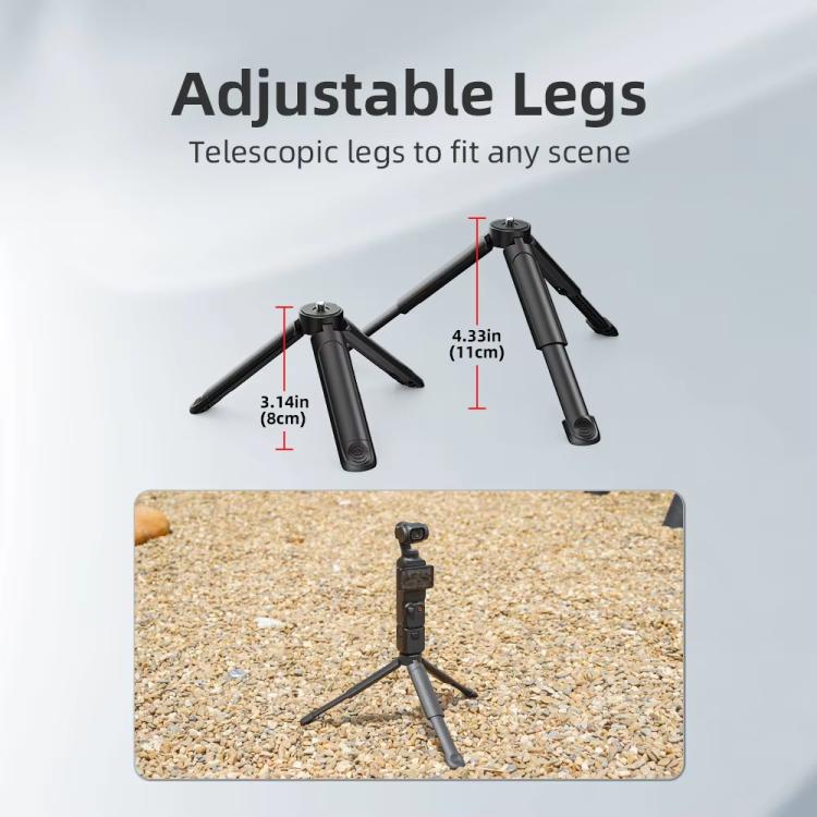 Flymile Extendable Mini Tripod With 1/4-Inch Screw For Action Cameras Phone Clip Set