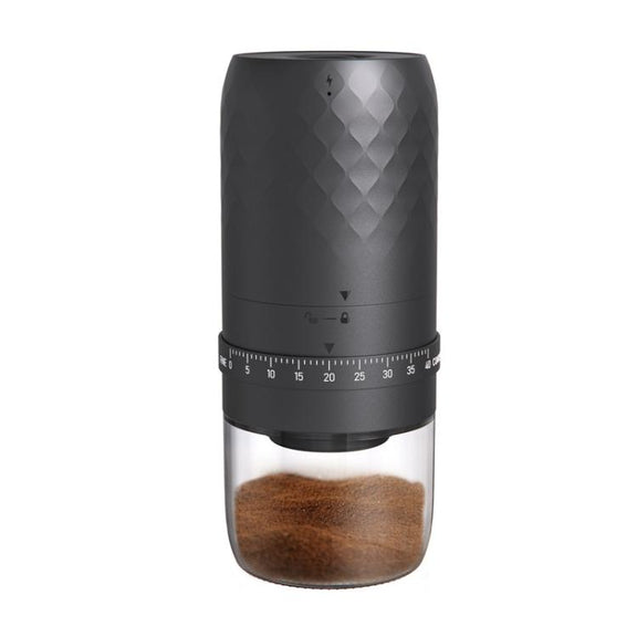 Portable Electric Coffee Grinder with 40 Adjustable Settings Rechargeable USB-C Ceramic Burr Mill(Black)