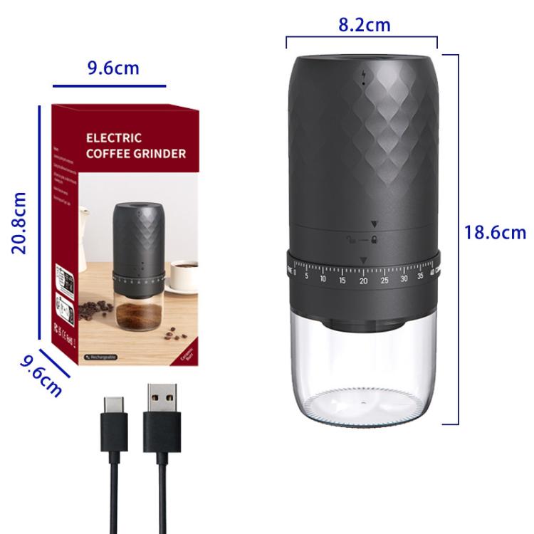 Portable Electric Coffee Grinder with 40 Adjustable Settings Rechargeable USB-C Ceramic Burr Mill(Black)