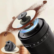 Portable Electric Coffee Grinder with 40 Adjustable Settings Rechargeable USB-C Ceramic Burr Mill(Black)