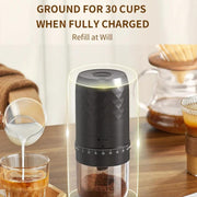 Portable Electric Coffee Grinder with 40 Adjustable Settings Rechargeable USB-C Ceramic Burr Mill(Black)