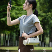 For DJI Pocket 3 Cwatcun D195 Medium Pocket Tripod Camera Bag Camera Accessories Shoulder Bag(White)