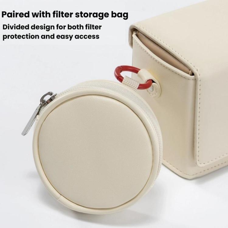 For DJI Pocket 3 Cwatcun D195 Medium Pocket Tripod Camera Bag Camera Accessories Shoulder Bag(White)