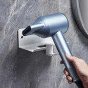 Wall-Mounted Hair Dryer Holder with Cord Organizer Bathroom Storage for Blow Dryer(White)