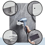 Wall-Mounted Hair Dryer Holder with Cord Organizer Bathroom Storage for Blow Dryer(White)