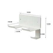 Wall-Mounted Hair Dryer Holder with Cord Organizer Bathroom Storage for Blow Dryer(White)