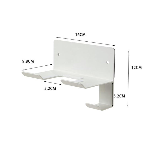 Wall-Mounted Hair Dryer Holder with Cord Organizer Bathroom Storage for Blow Dryer(White)