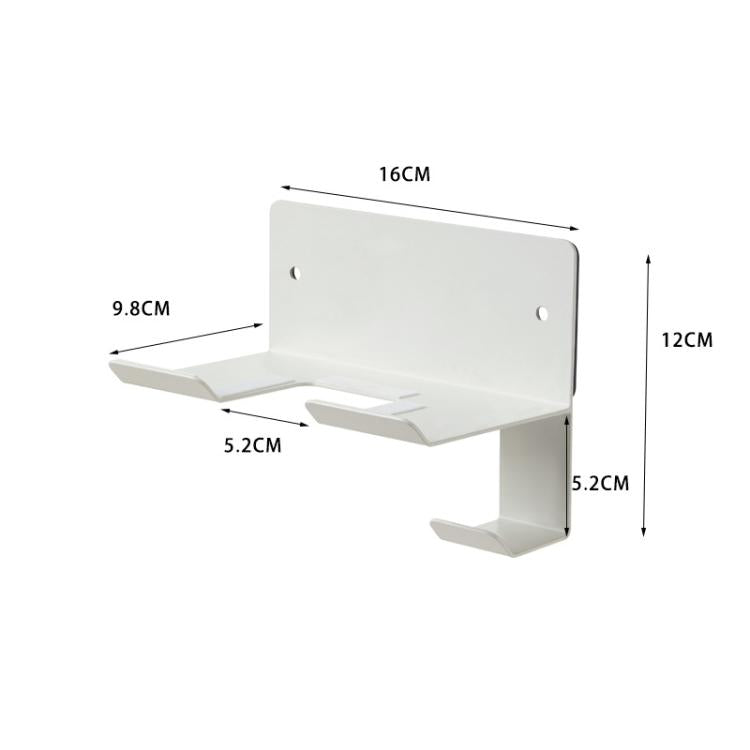 Wall-Mounted Hair Dryer Holder with Cord Organizer Bathroom Storage for Blow Dryer(White)