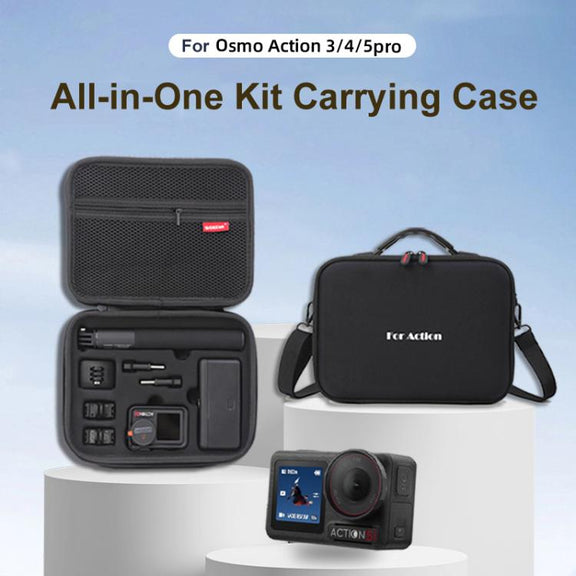 Carrying Case For DJI Action 5 Pro /Action 4 / Action 3 All-in-One Kit Durable Shoulder & Hand Carry Bag(Fluorescent Green)