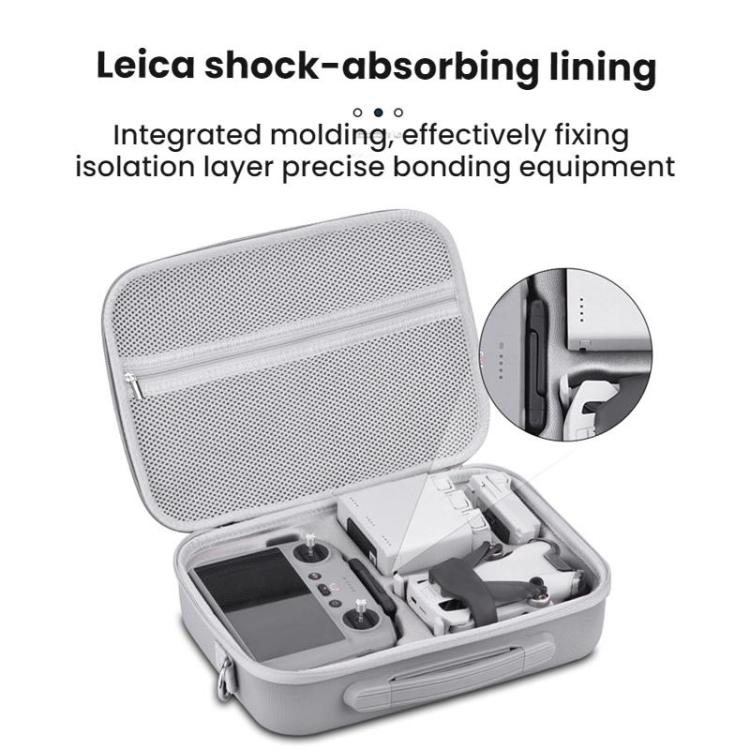 For DJI MINI 4 PRO BRDRC Remote Control Accessories Storage Handbag(Gray)