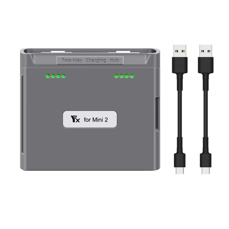 For DJI Mini 2 SE/Mini 2/Mini 4K YX Charger 2-way Battery Charging Hub(Gray) - free shipping - PMC TechLife - Order now!