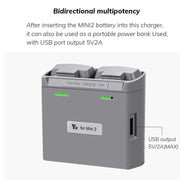 For DJI Mini 2 SE/Mini 2/Mini 4K YX Charger 2-way Battery Charging Hub(Gray)
