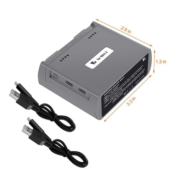 For DJI Mini 2 SE/Mini 2/Mini 4K YX Charger 2-way Battery Charging Hub(Gray)
