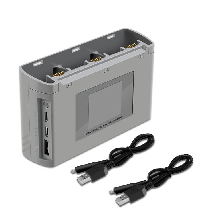 For DJI Mini 2 SE/Mini 2/Mini 4K YX 3-way Battery Charging Hub With Color Screen(Gray) - free shipping - PMC Jewellery - Order now!