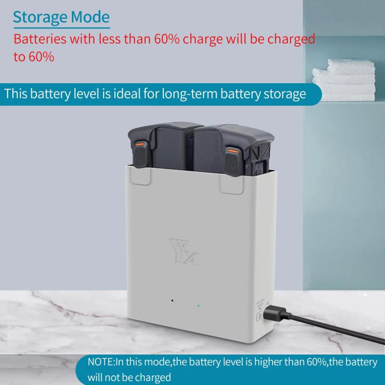 For DJI Avata 2 YX Dual-Channel Battery Charging Hub Smart Maintenance Station(Gray) - free shipping - PMC Jewellery - Order now!