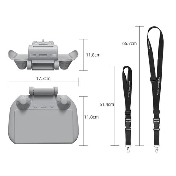 For DJI Mavic Air 2/Mavic 3 Pro BRDRC Remote Control Hood + Hanging Belt(2pcs /Set)
