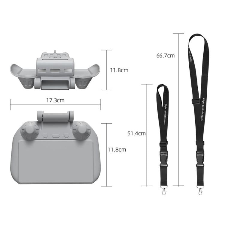 For DJI Mavic Air 2/Mavic 3 Pro BRDRC Remote Control Hood + Hanging Belt(2pcs /Set)