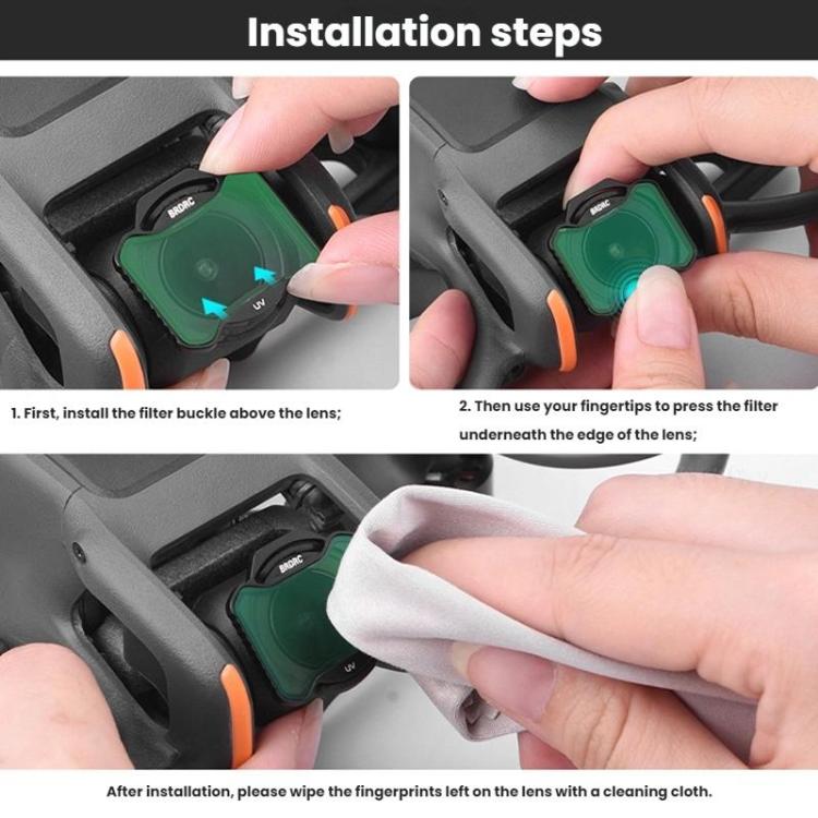 For DJI Avata 2 BRDRC Aluminum Frame Filter Accessories, Specification: ND8+ND16+ND32 - free shipping - PMC TechLife - Order now!