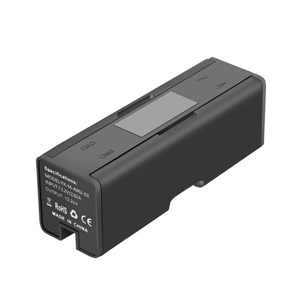 For DJI Mavic Air 2 YX Battery Charger Hub With LCD Display 4-Slot Intelligent Charging Station(Black)