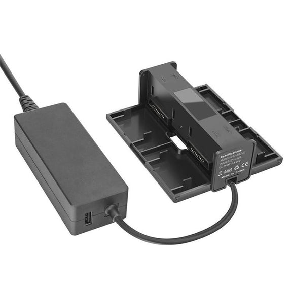 For DJI Mavic Air 2 YX Battery Charger Hub With LCD Display 4-Slot Intelligent Charging Station(Black)