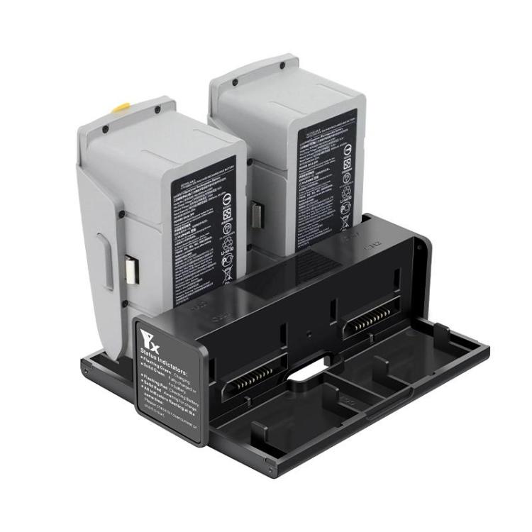 For DJI Mavic Air 2 YX Battery Charger Hub With LCD Display 4-Slot Intelligent Charging Station(Black)
