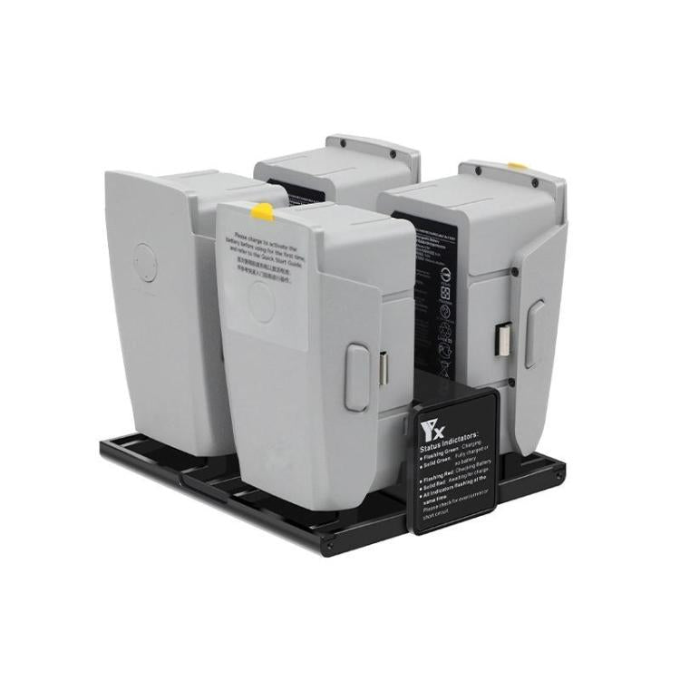 For DJI Mavic Air 2 YX Battery Charger Hub With LCD Display 4-Slot Intelligent Charging Station(Black)
