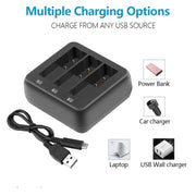 For DJI Osmo Action 4/Action 3 YX 3-Slot Battery Charger Hub Compact Charging Station(Black)
