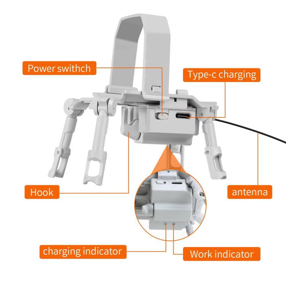 For DJI Mini 3 Pro / Mini 3 Drone YX Airdrop System Rechargeable Thrower Load 200g(Light Gray)