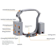 For DJI AIR 3S/AIR 3 BRDRC Drone Airdrop Accessories(Dark Gray)