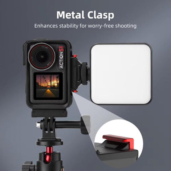 For DJI Osmo Action 5 Pro/Action 4/Action 3 Magnetic Quick Release Adapter with Cold Shoe Mount Base(Black)