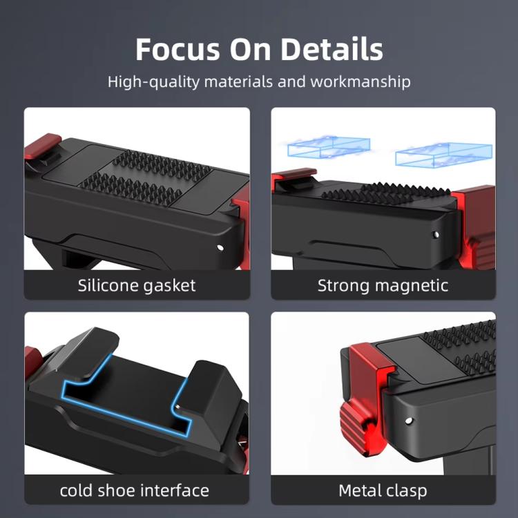 For DJI Osmo Action 5 Pro/Action 4/Action 3 Magnetic Quick Release Adapter with Cold Shoe Mount Base(Black) - free shipping - PMC Jewellery - Order now!