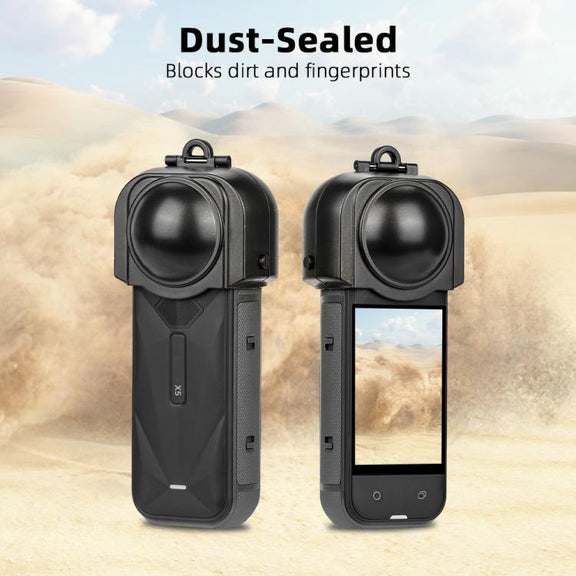 For Insta360 X5 Camera Flymile Lens Protective Cover Dustproof & Scratch-Resistant Anti-Fall Protector Cap(Black)