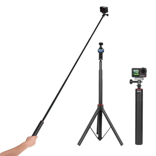 Flymile 1.6m Extendable Selfie Stick Tripod For Action Cameras One-Button Quick Setup Monopod With Wide-Angle View - free shipping - PMC Jewellery - Order now!