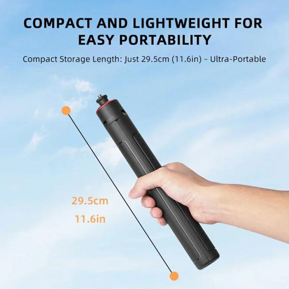 Flymile 1.4m Extendable Selfie Stick Tripod For Action Cameras One-Button Quick Setup Monopod With Wide-Angle View